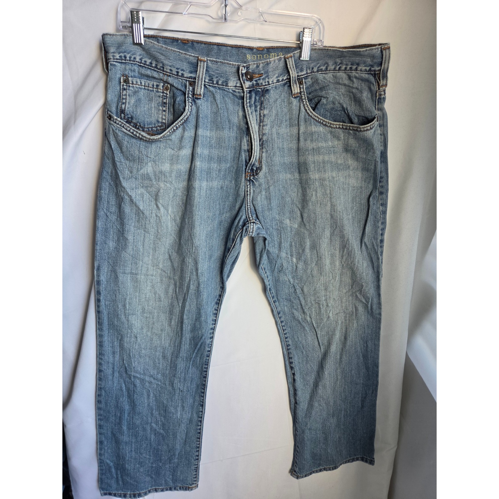 Sonoma Straight Jeans Mens Blue Light Wash Straight Mid Straight